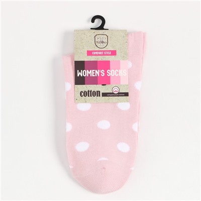 Носки женские "Горошек", цвет светло-розовый, размер 23-25